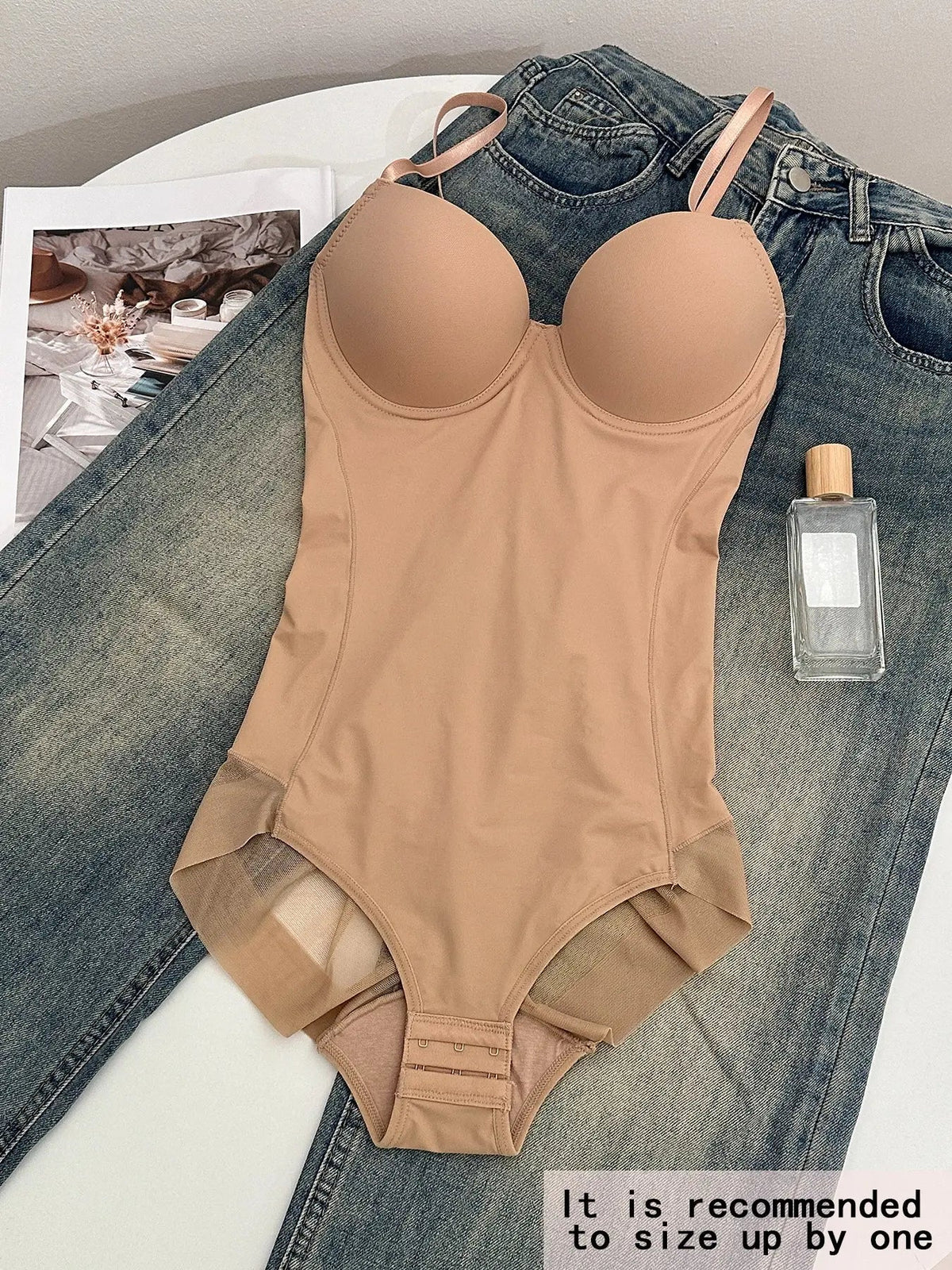 Women's Bodysuit with Bra and Adjustable Straps, Slimming Shaping Artistry, Sizes XS to Xxl for All Seasons