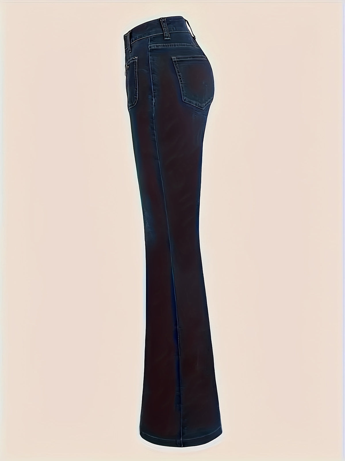 Womens Spliced high-waisted Casual Jeans