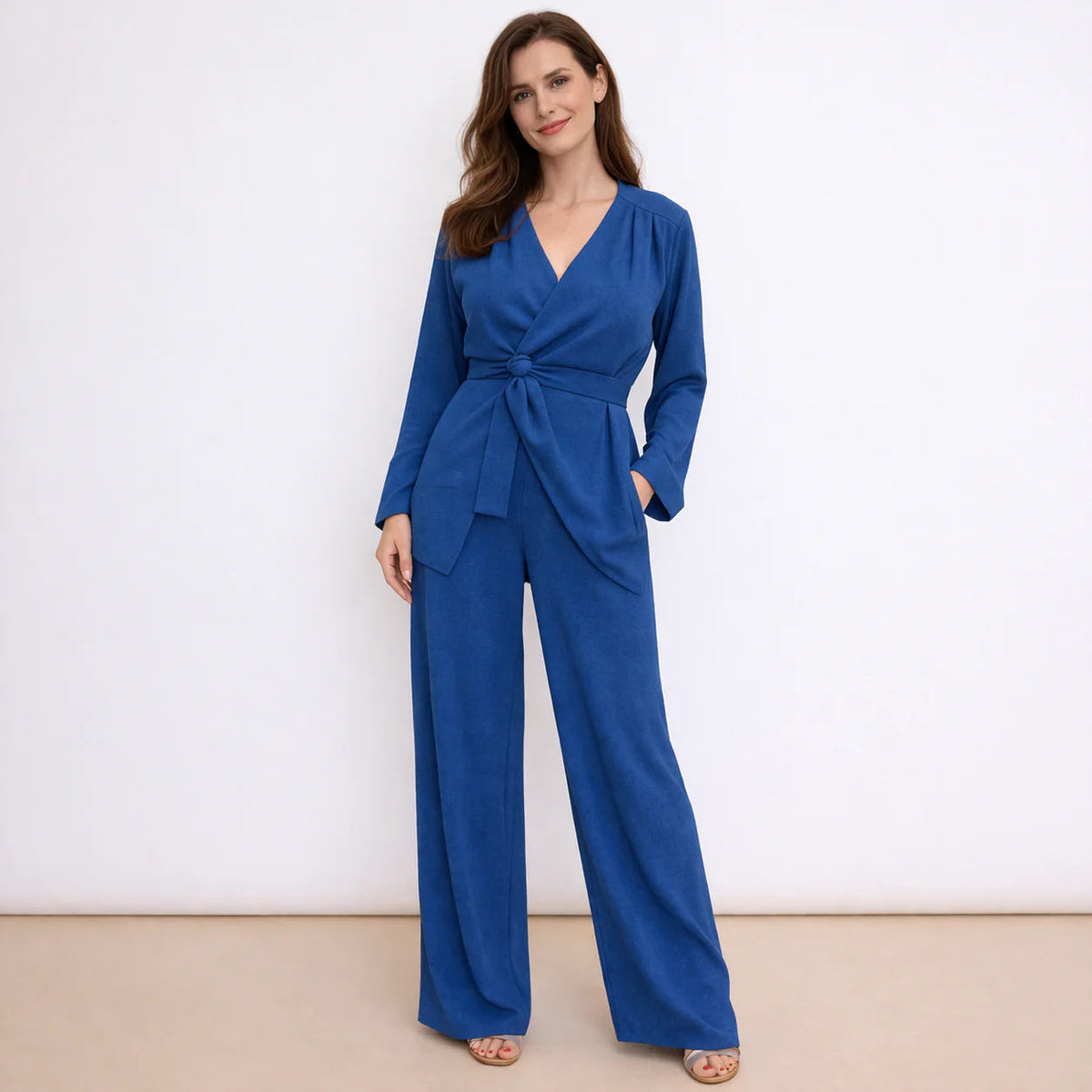 [2026] Spring, Completo Pantaloni E Maglia Incrociata