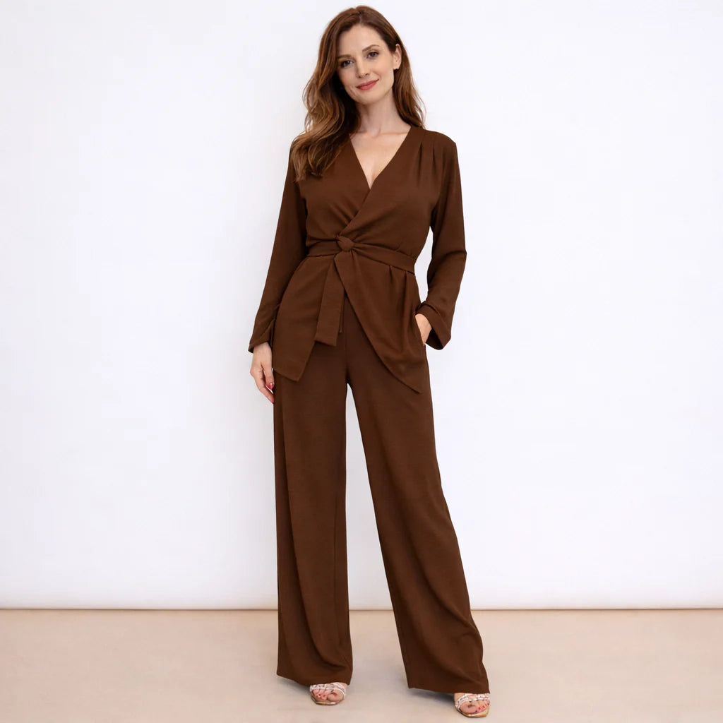 [2026] Spring, Completo Pantaloni E Maglia Incrociata