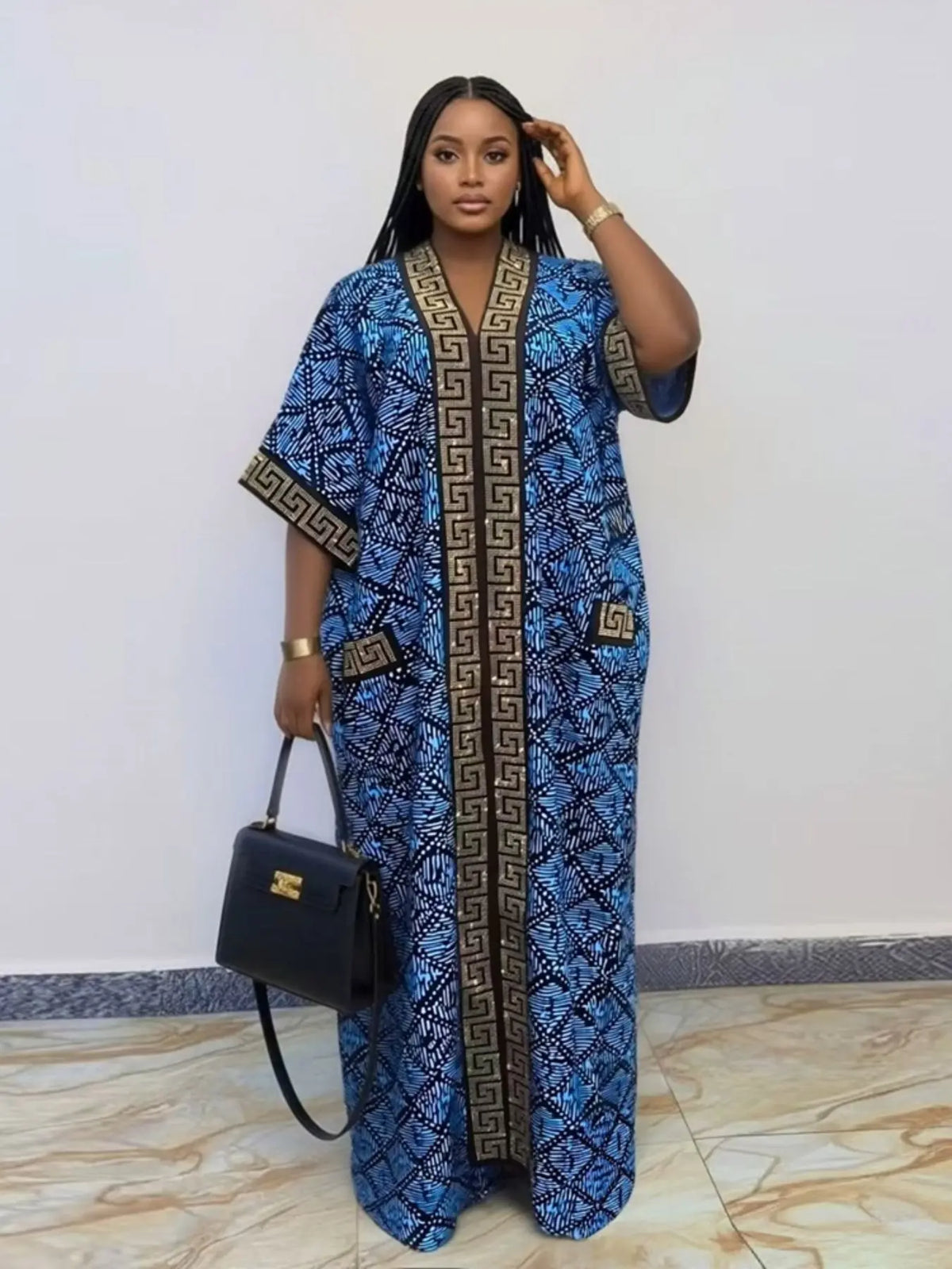 Plus Size African-Style Kaftan Dress for Women