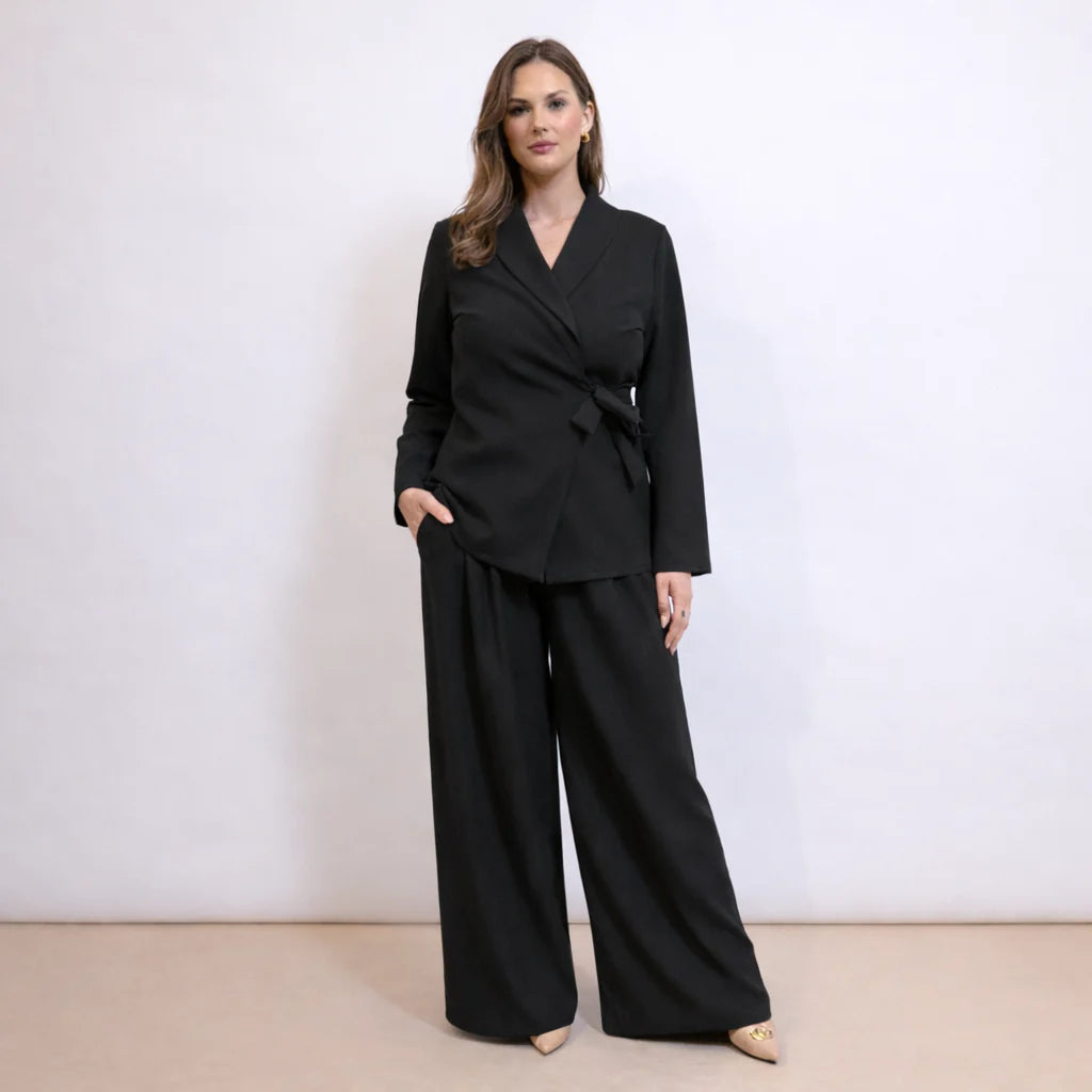 2026 Coordinato Blazer Annodato E Pantalone