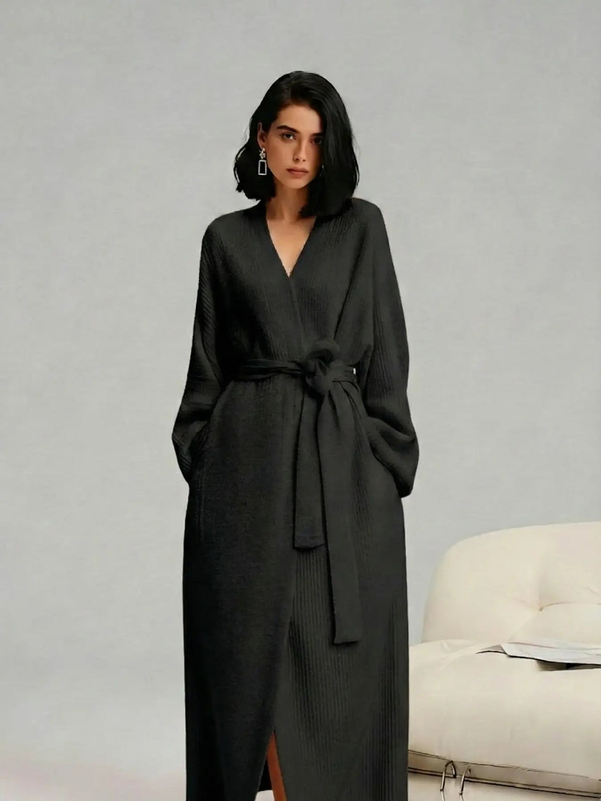 [COZY Soft Plush Feel]Women's Double-Sided Fleece Robe|Thickened Long Plush Loungewear|Warm Flannel Pajamas for Fall & Winter|Soft, Cozy, and Wearable Indoors & Outdoors