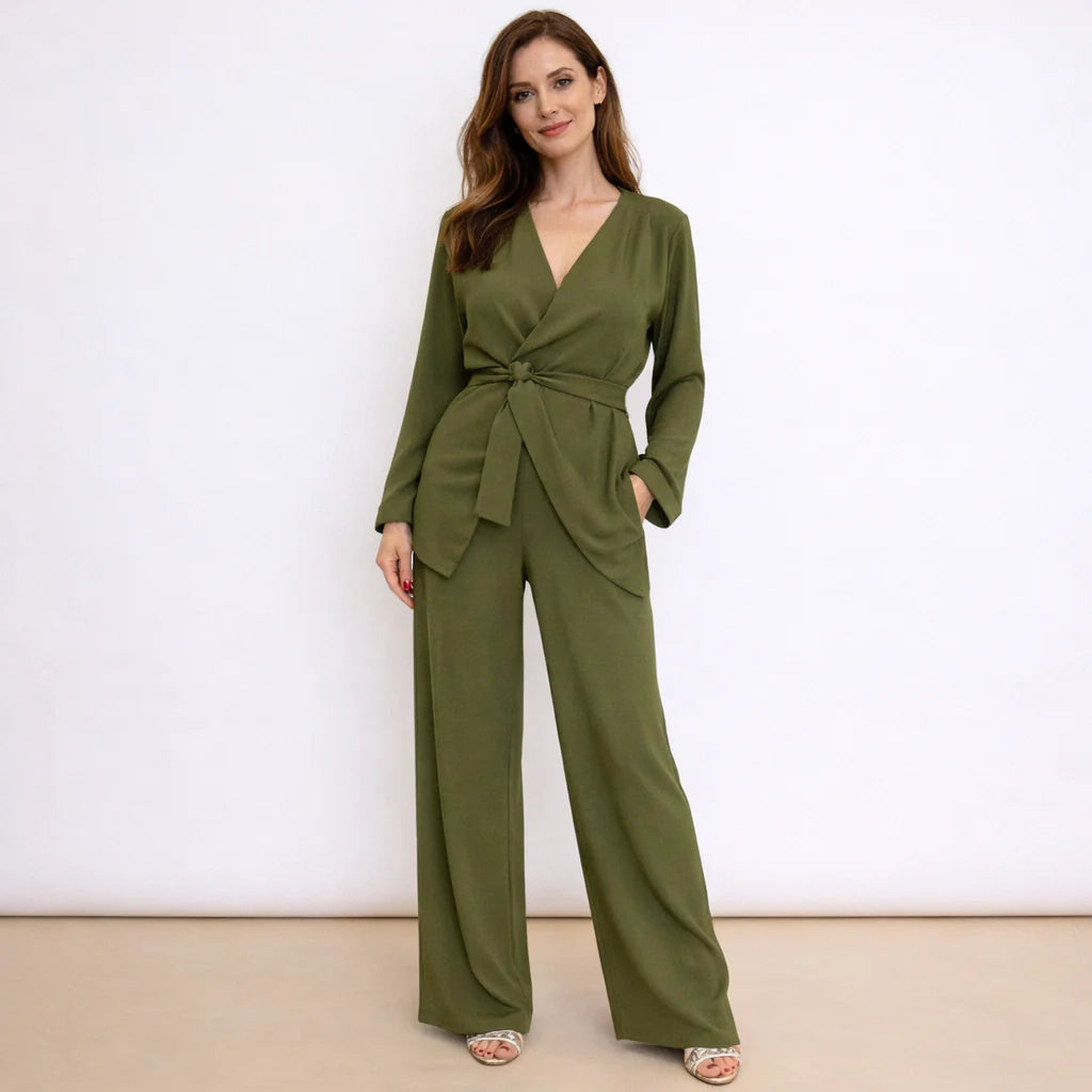 [2026] Spring, Completo Pantaloni E Maglia Incrociata