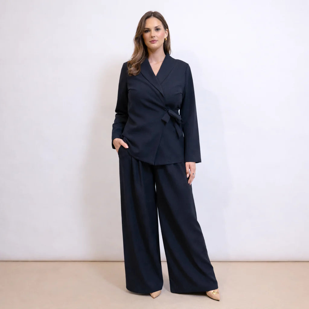 2026 Coordinato Blazer Annodato E Pantalone