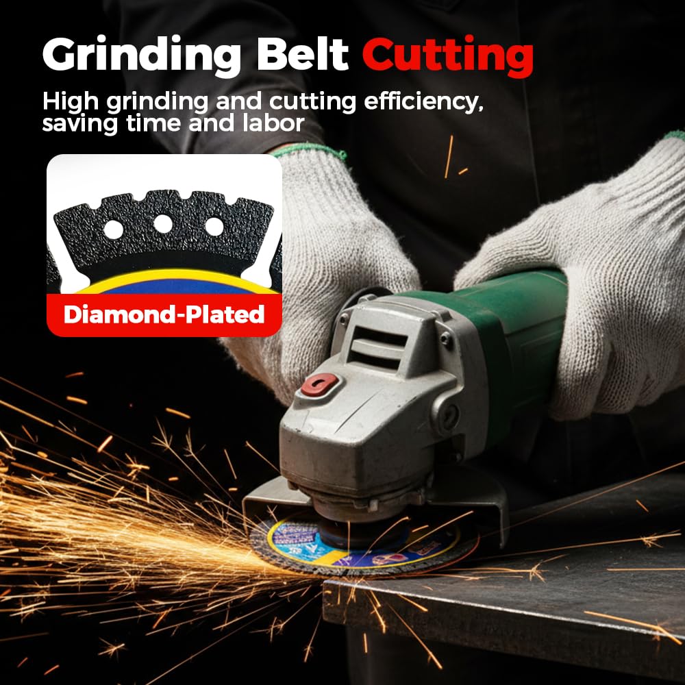 4.5" Multi-Purpose Saw Blades, 2026 Upgrade Stainless Steel Welded Outer Diamond Sand High Durability, 4.5" Diamond Blade, Angle Grinder Discs (10)