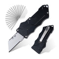 XXOK Automatic utility Knife EDC Auto Box Cutters Retractable Heavy Duty Cardboard Cutter Replaceable Blade Pocket Knife With Clip With 20pcs Spare Blades Orange