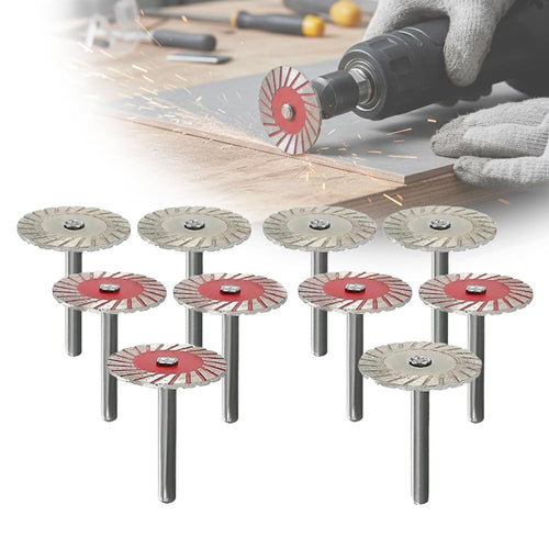 10PCS 1.57"(40MM) Diamond Saw Blades Set for Angle Grinder - Sintered Corrugated Cutting Blades for Granite Marble Sandstone Tombstone Carving Lettering Masonry DIY
