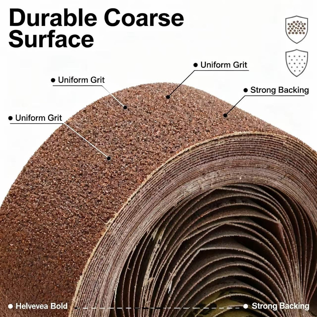 20 Pack 4 x 21 Inch Sanding Belts, Belt Sander Paper (5 Each of 40 80 120 240 Grits), Aluminum Oxide for Woodworking Polishing, Compatible with Wood Aluminum Non-Ferrous Metal Plastic Fiberglass