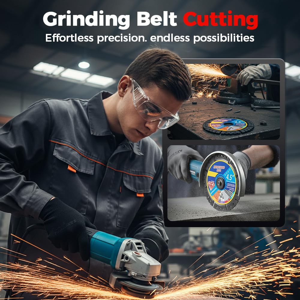4.5" Multi-Purpose Saw Blades, 2026 Upgrade Stainless Steel Welded Outer Diamond Sand High Durability, 4.5" Diamond Blade, Angle Grinder Discs (10)