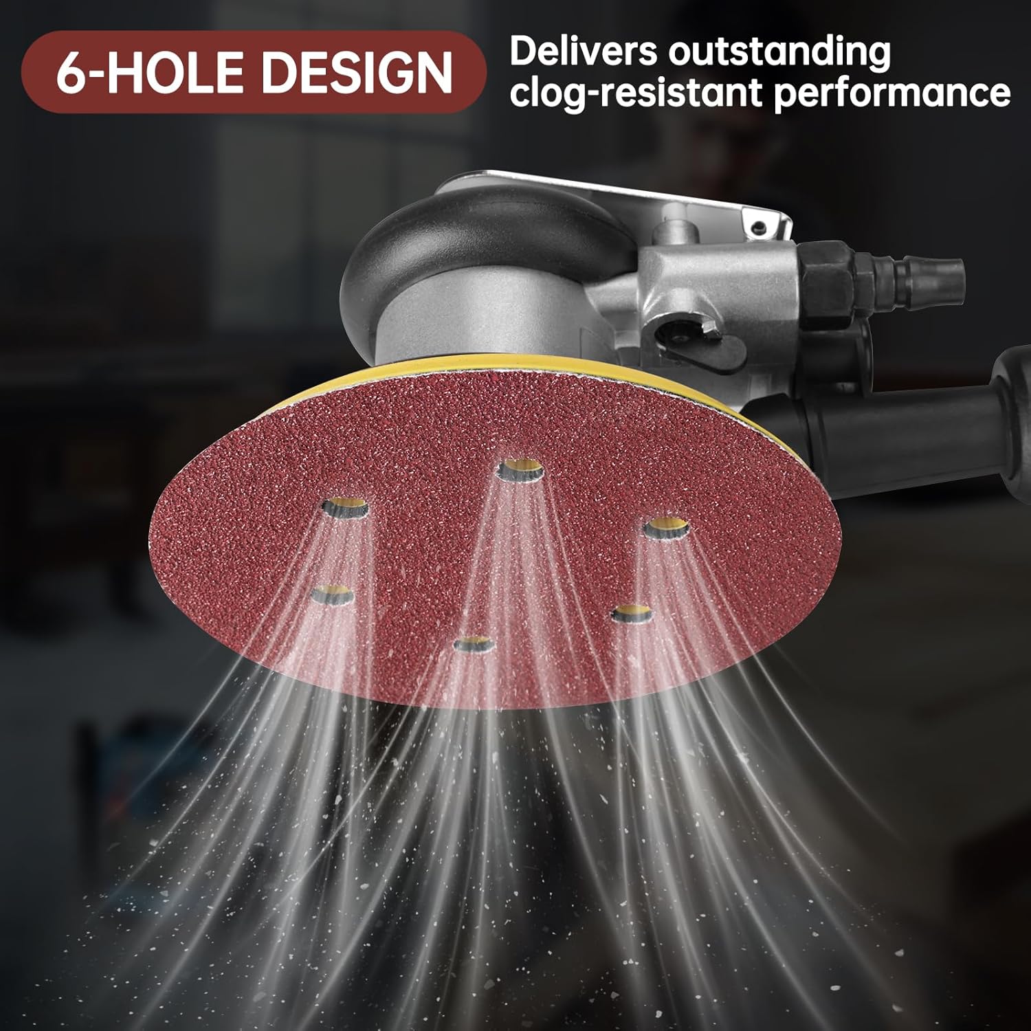 110 PCS 6 Inch 6-Hole Sanding Discs, Round Hook and Loop, Sandpaper for Random Orbital Sander 60 80 120 240 400 Grits, Sand Paper Assortment Pack