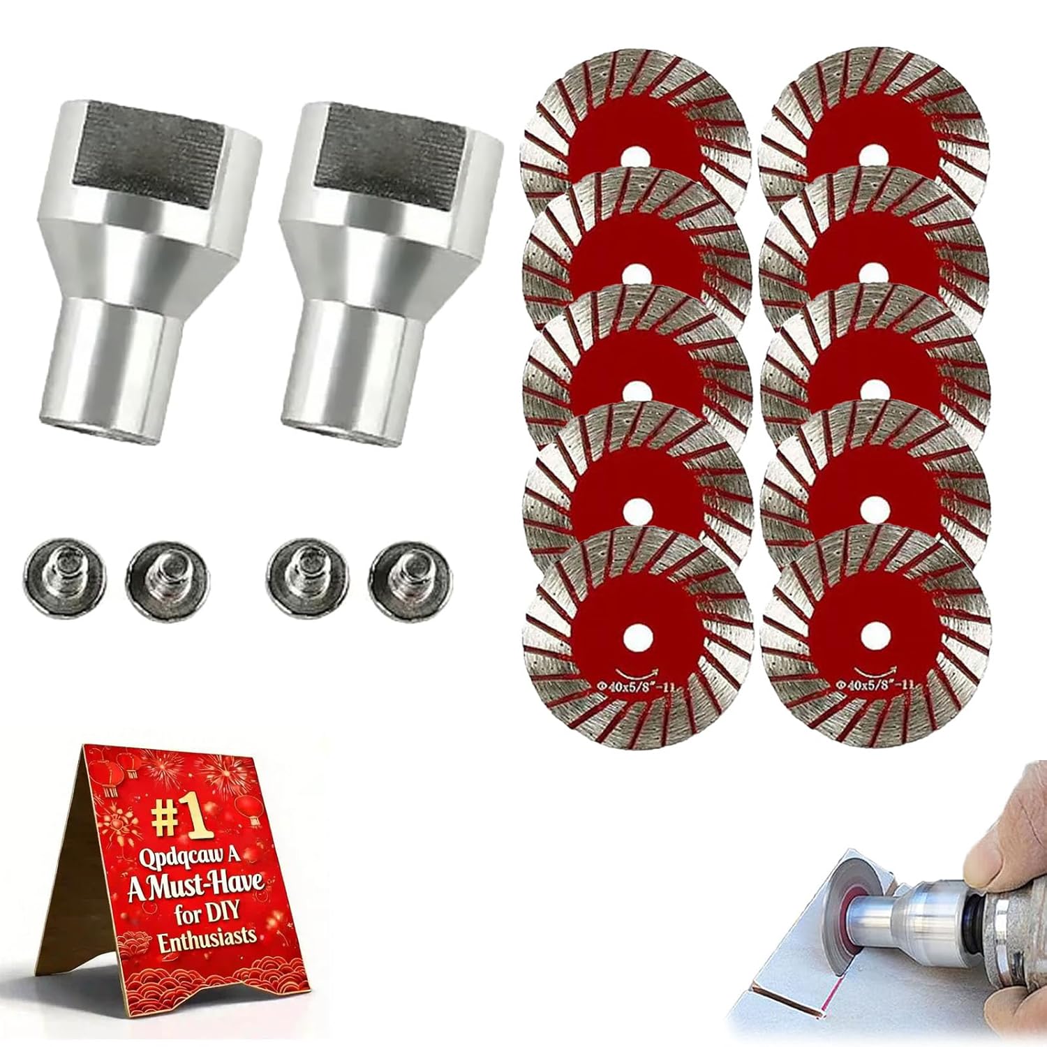 1.57" Diamond Saw Blades Set, Precision Stone Cutting Made Easy, 40mm Multi-Functional Professional Mini Diamond Cutting Blade Set, for Granite, Marble, Sandstone, for Grinder (10pcs)