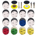 138Pcs 3 Inch Wet Dry Sanding Discs, Assorted 60 to 10000 Grit Silicon Carbide Hook & Loop Sandpaper with 1/4" Shank Sanding Pads and Foam Buffering Pad for Wood Metal Car Polishing & Finishing