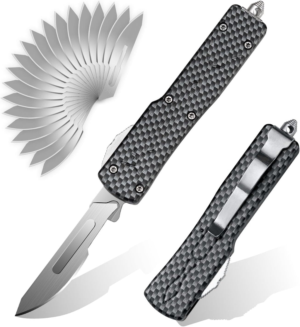 Utility knife EDC Box Cutters Pocket Knife With 20pcs Blades Replacement Black