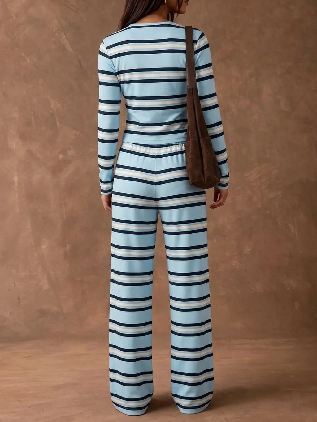 Women's Striped Knit Two-Piece Set