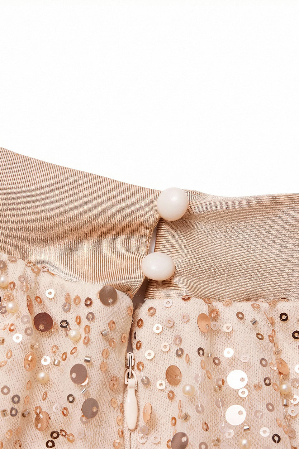 Curveins Plus Size Elegant V-Neck Sequin Panel Dress