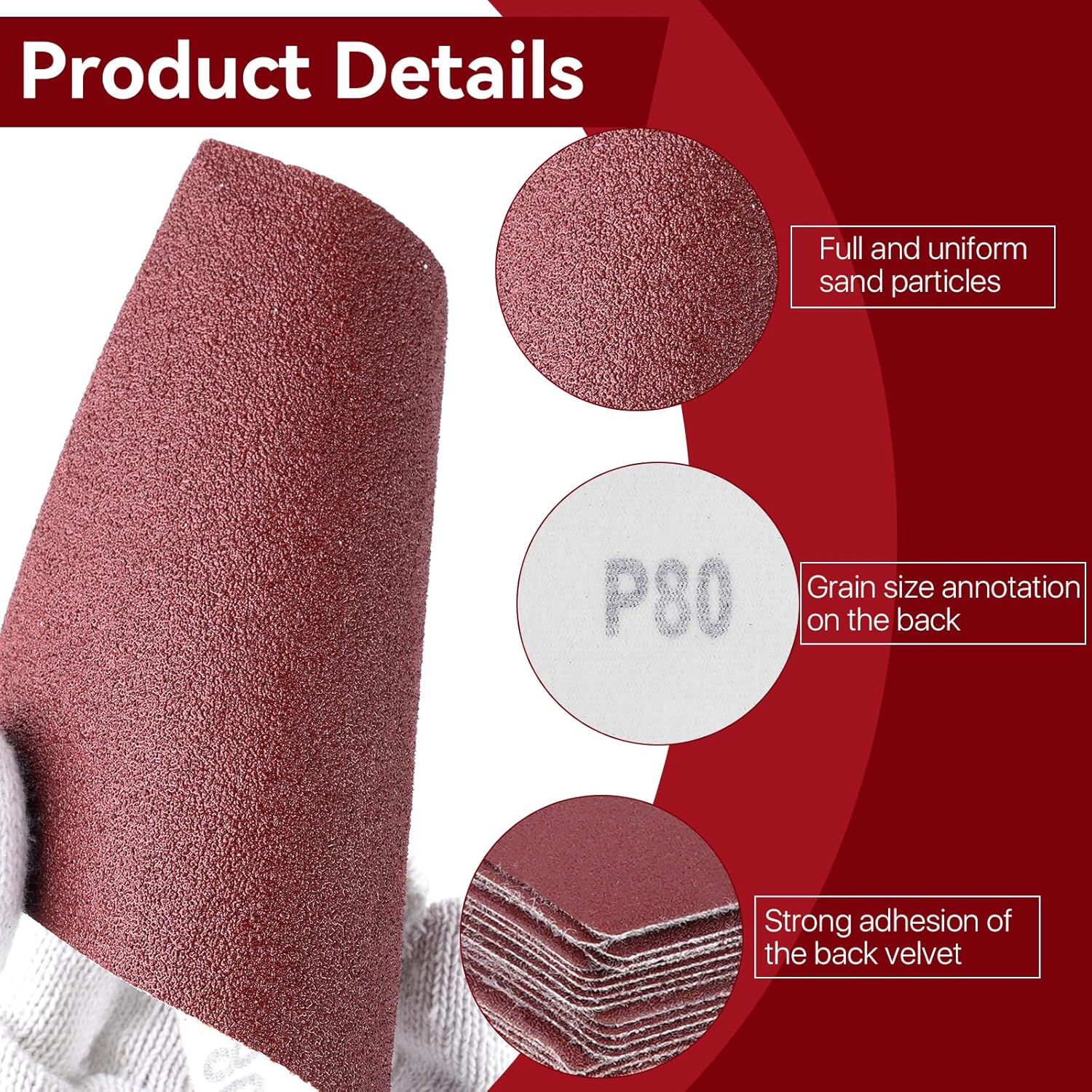 120 Pcs 1/4 Sheet Sandpaper, 4.5" x 5.5" Hook and Loop Palm Sander Sanding Paper, 15 pcs of Each Grit 60, 80, 120, 150, 180, 240, 400, 600 Sanding Sheets Assortment for Wood Metal