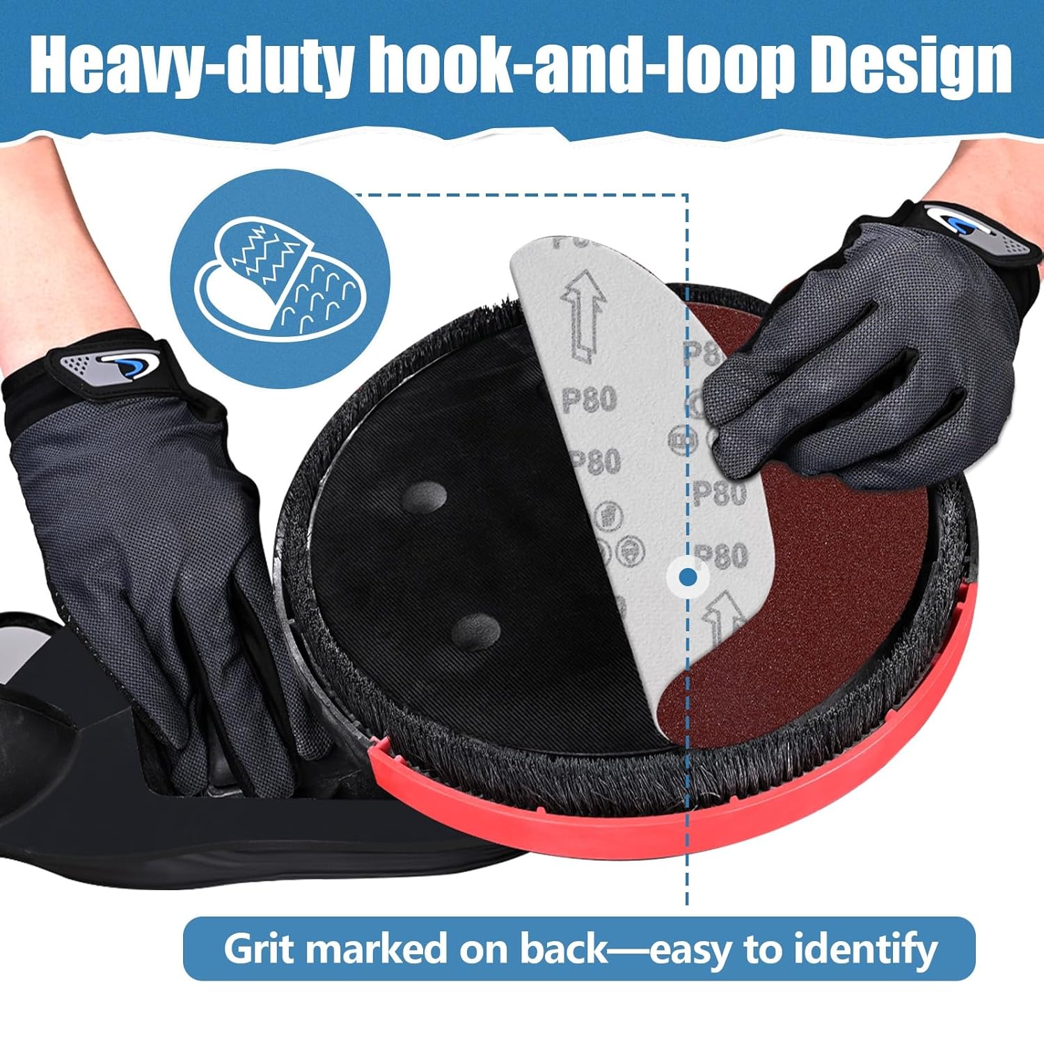 9 Inch 8 Hole Sanding Discs for Drywall Sander, 60 PCS Hook and Loop Sandpaper Round Sanding Sheets 60/80/120/180/220/320 Grits for Wall, Wood, and Popcorn Ceiling