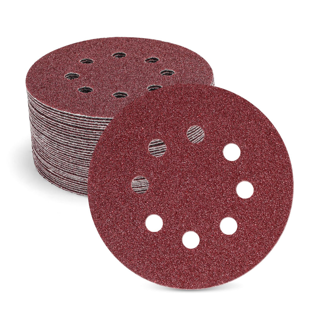 110 PCS 6 Inch 6-Hole Sanding Discs, Round Hook and Loop, Sandpaper for Random Orbital Sander 60 80 120 240 400 Grits, Sand Paper Assortment Pack