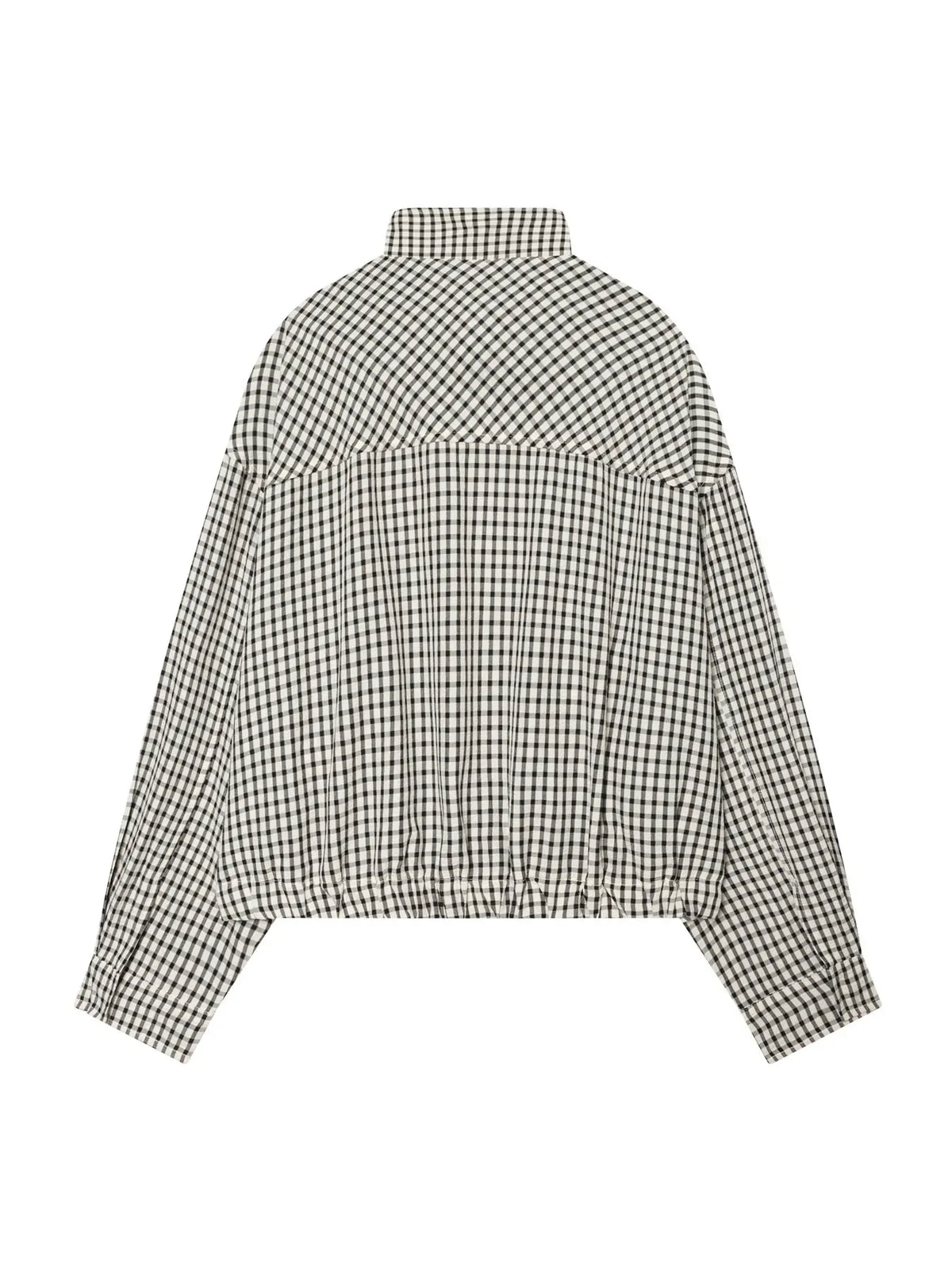 Women's Loose-Fit Plaid Bomber Jacket