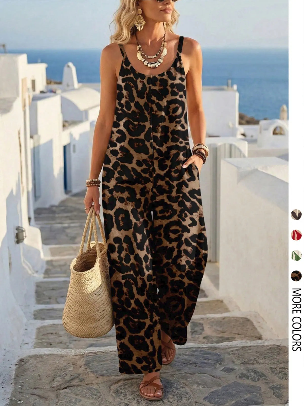 Women's Casual Chic Bohemian Printed Loose One-Piece Jumpsuit
