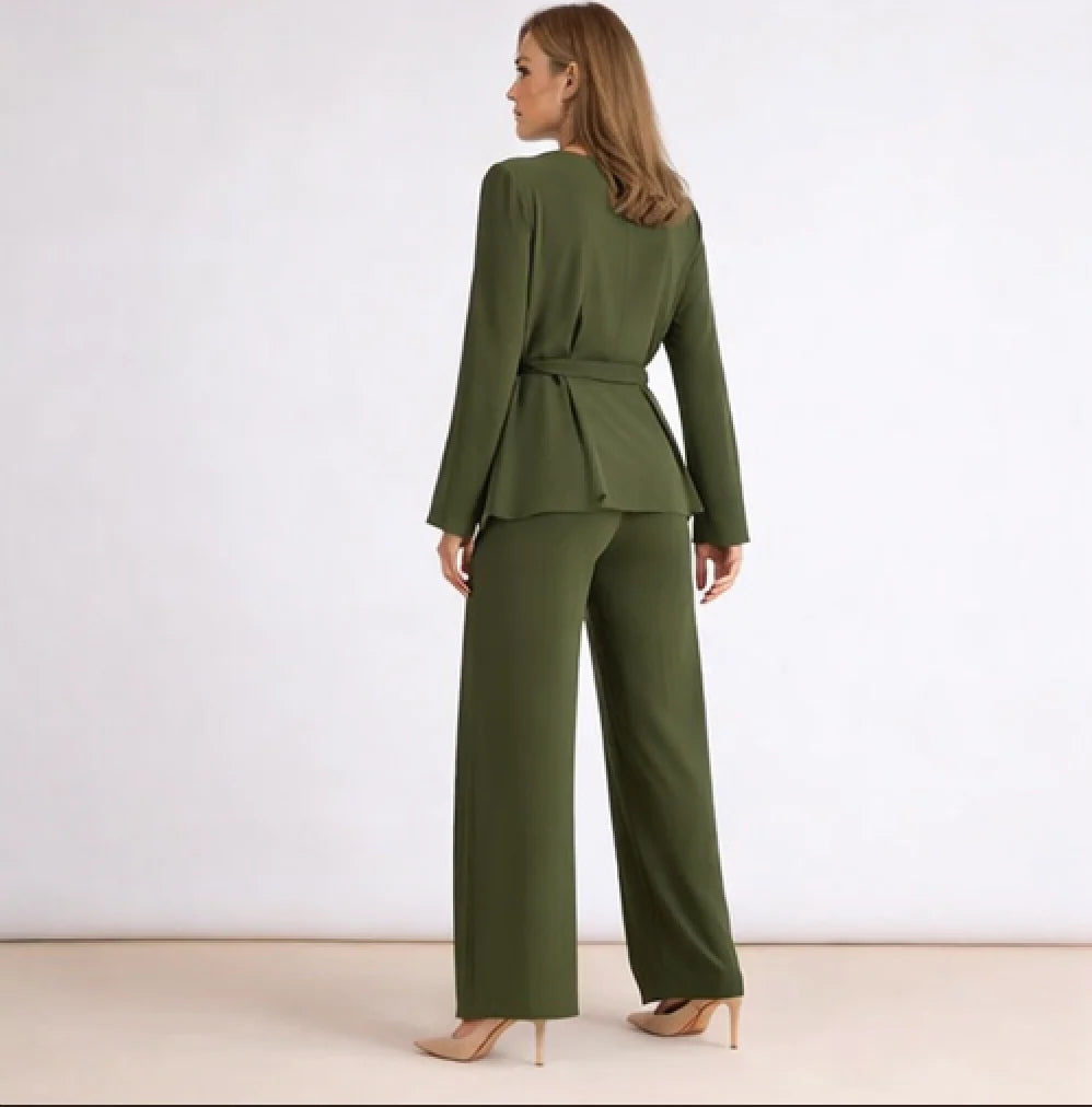 [2026] Spring, Completo Pantaloni E Maglia Incrociata